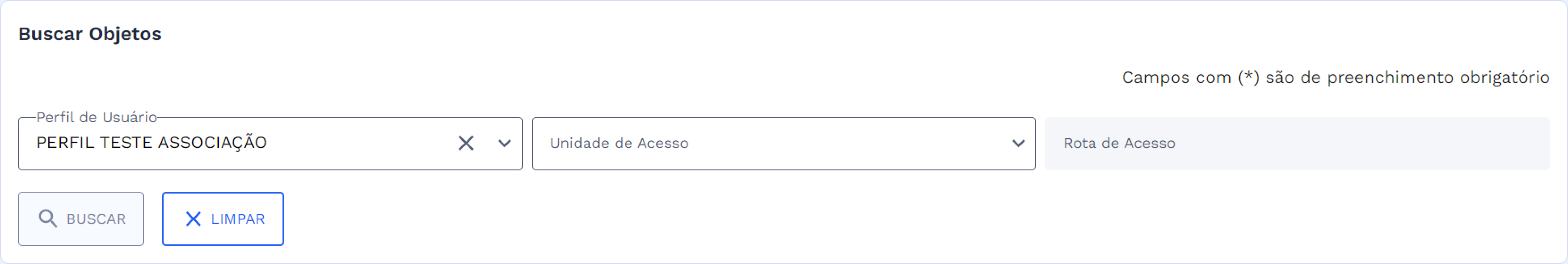 Busca - Perfil selecionado