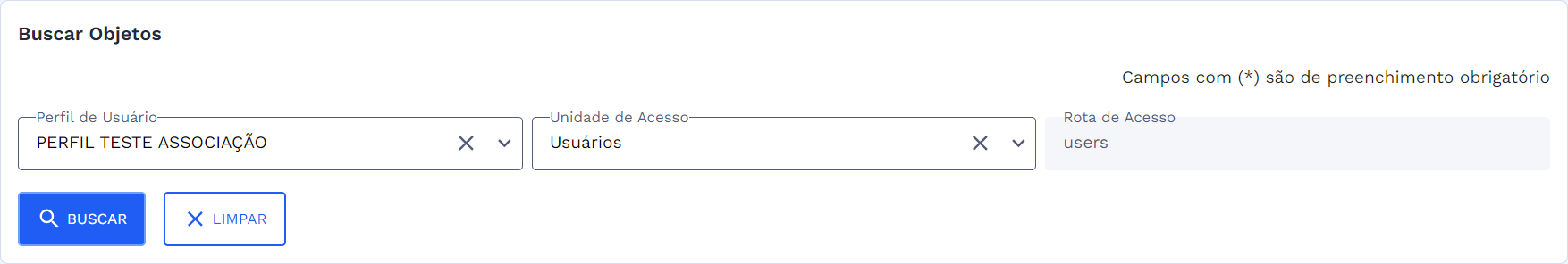 Executar Busca - Estado campos obrigatórios preenchidos