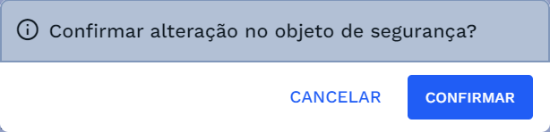 Caixa de diálogo - Confirmar alteração